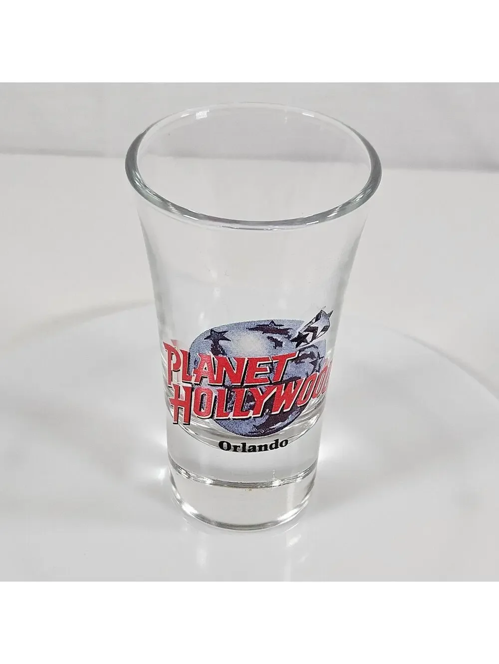 Vintage Planet Hollywood Orlando Shot Glass Souvenir Collectible Barware Clear